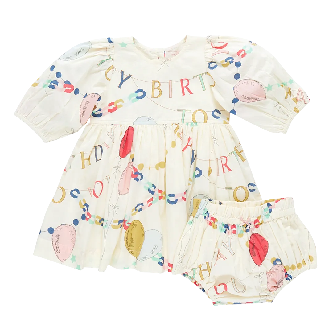 Pink Chicken Baby Girls Brooke Dress Set - Birthday Garland