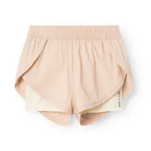 Pink Print Logo Sports Shorts