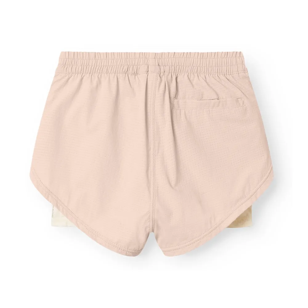 Pink Print Logo Sports Shorts