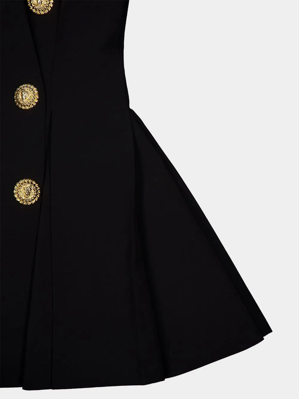 Pleated Crepe Mini Dress
