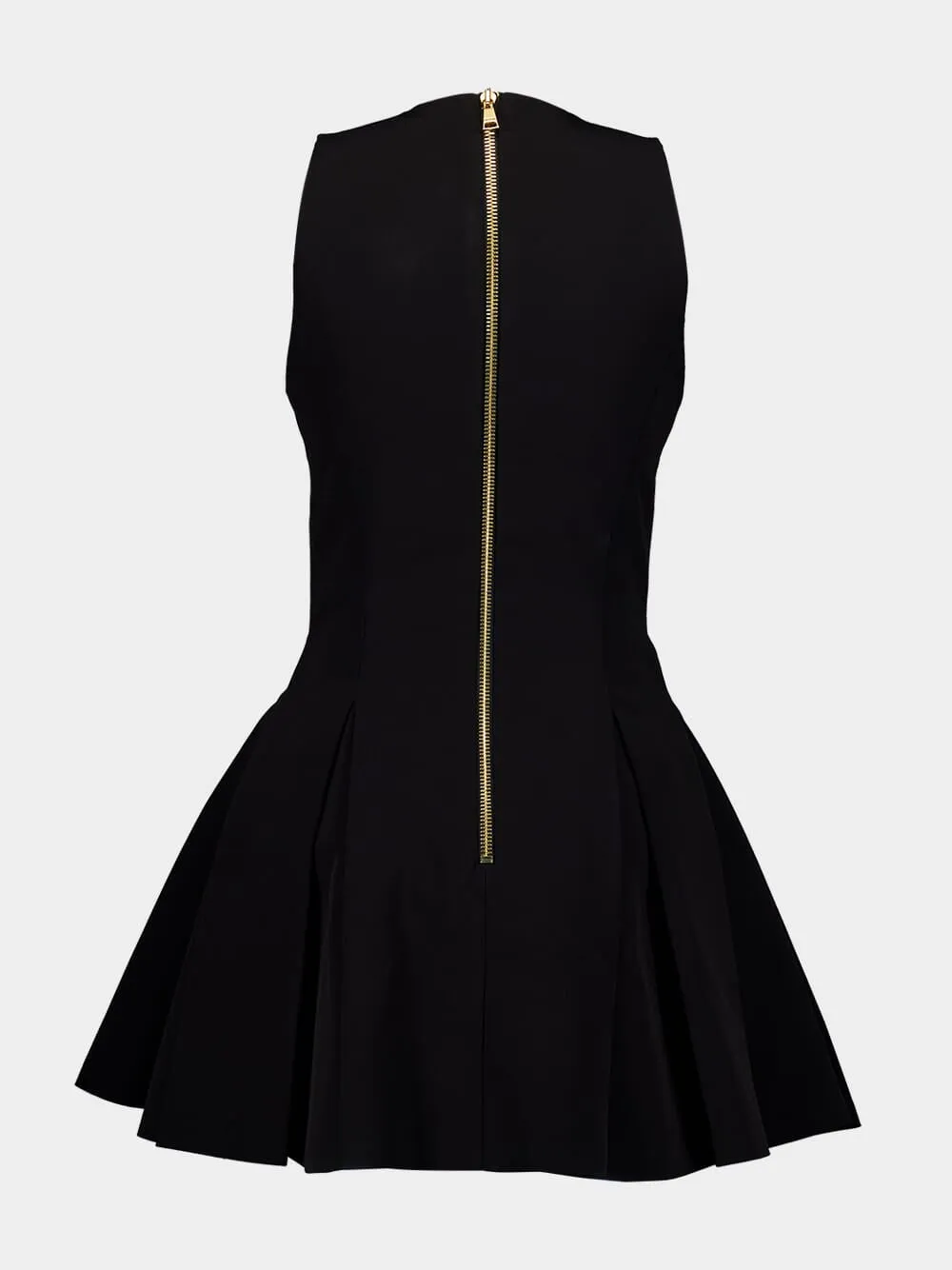 Pleated Crepe Mini Dress