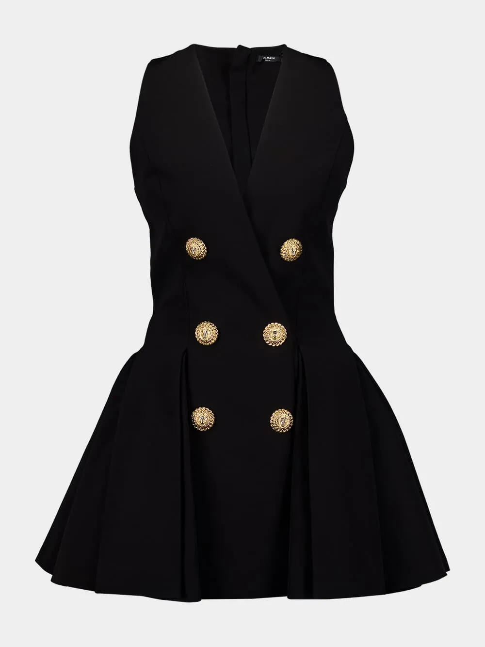 Pleated Crepe Mini Dress