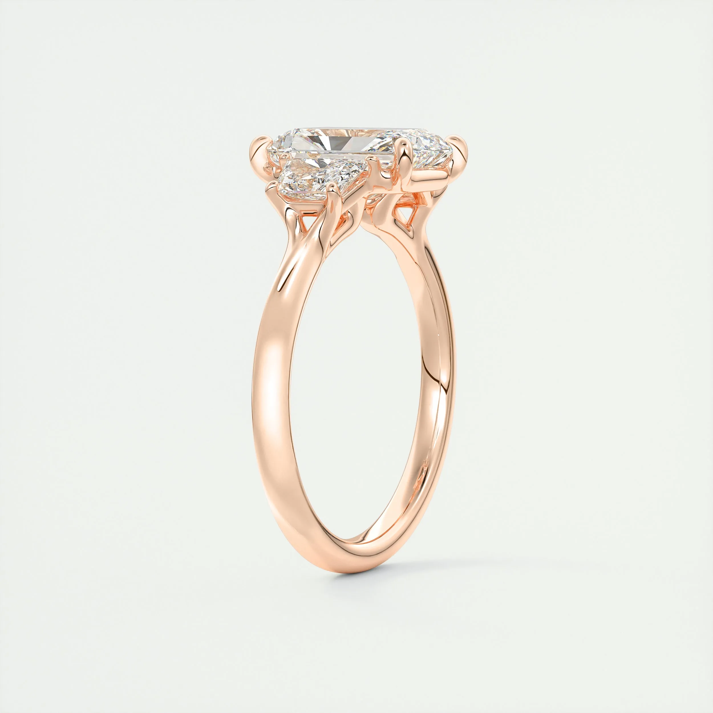 Plunge Three Stone | Radiant & Trapezoids