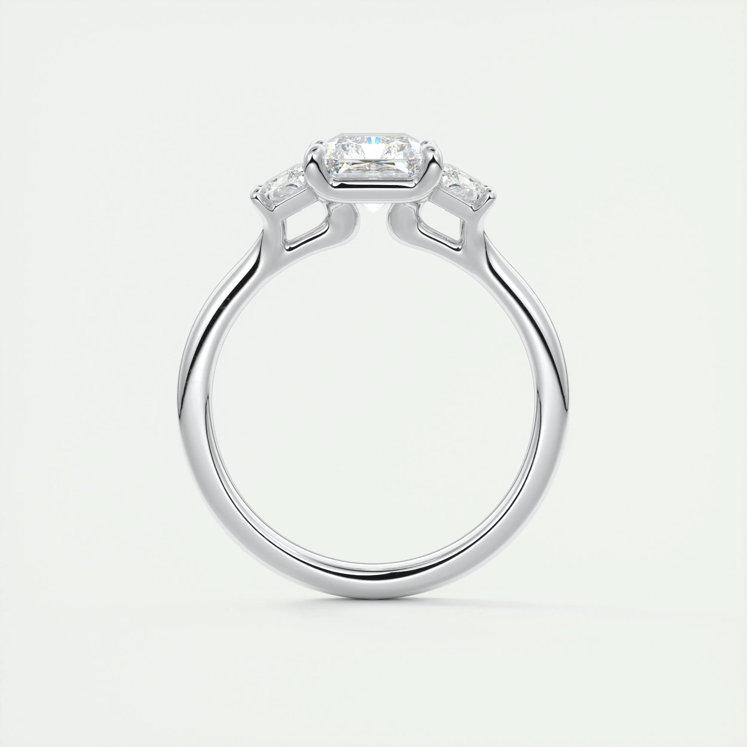 Plunge Three Stone | Radiant & Trapezoids