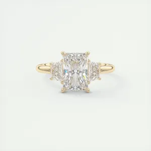 Plunge Three Stone | Radiant & Trapezoids