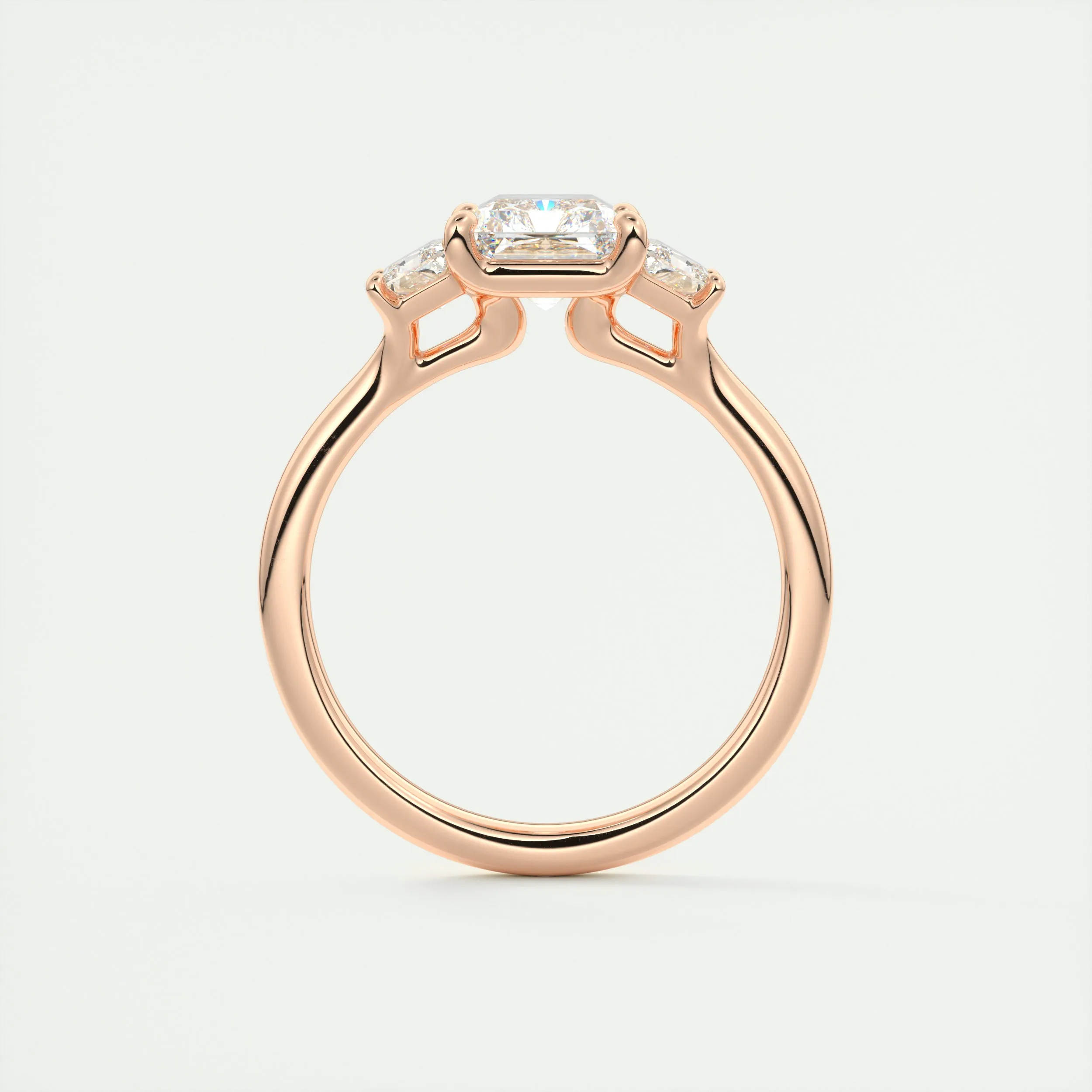 Plunge Three Stone | Radiant & Trapezoids
