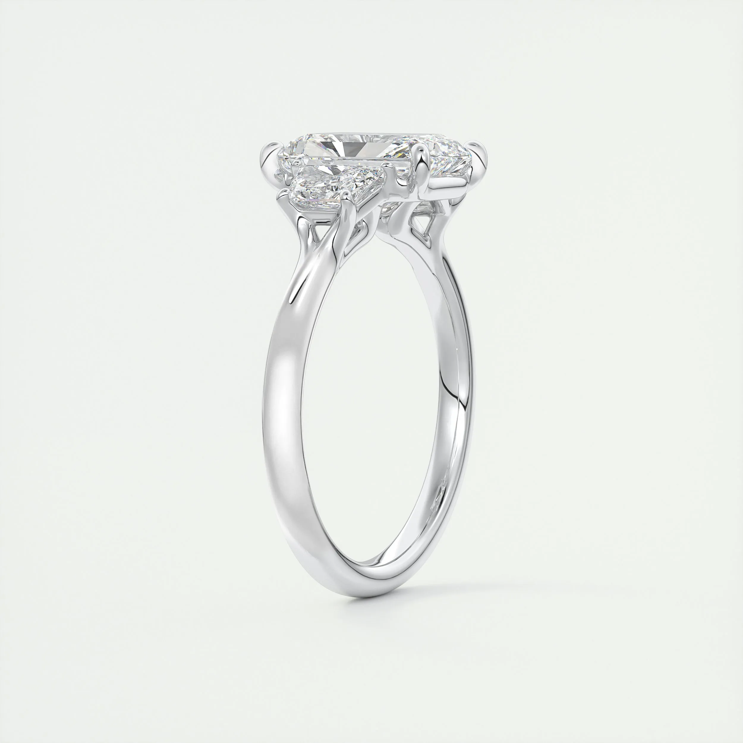Plunge Three Stone | Radiant & Trapezoids