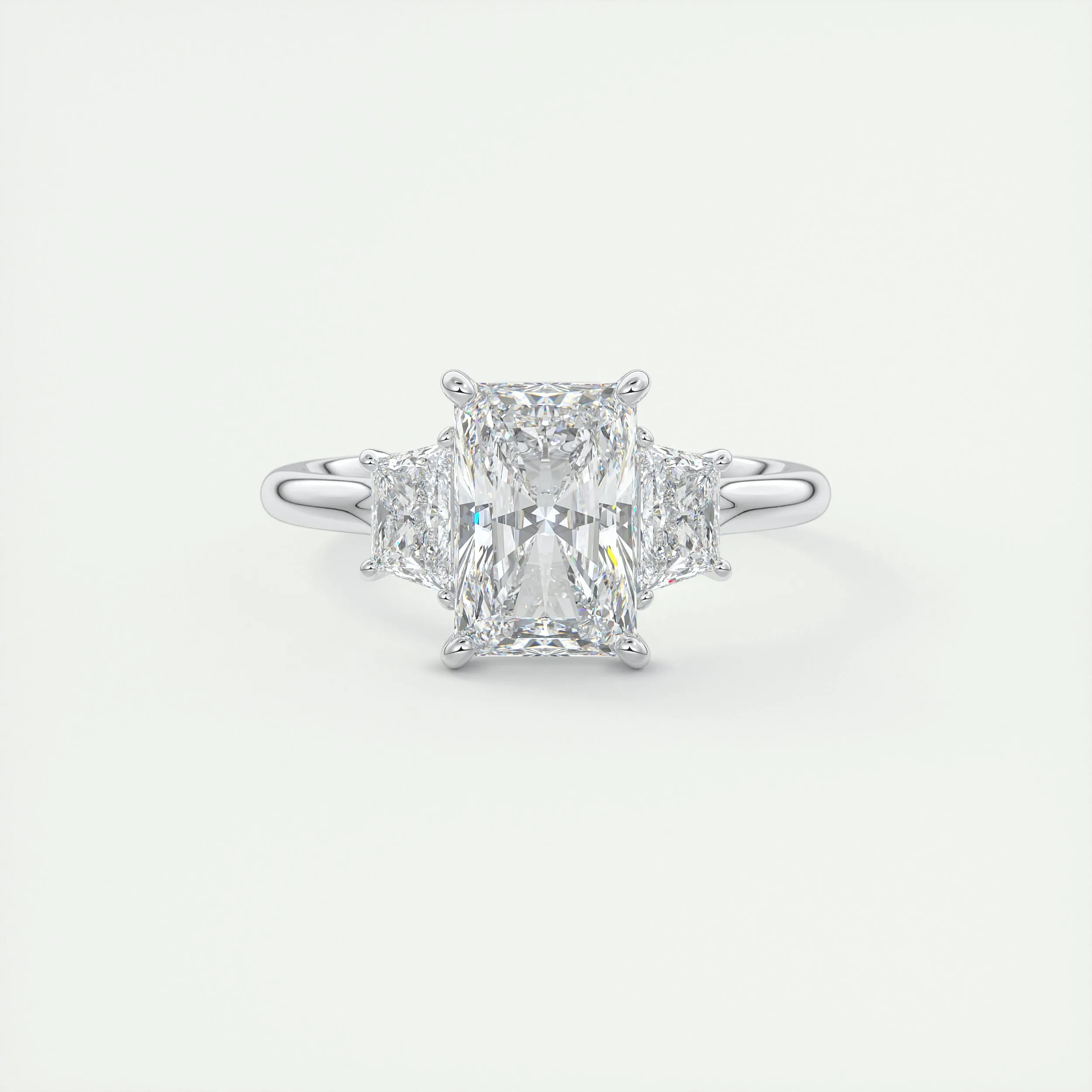 Plunge Three Stone | Radiant & Trapezoids