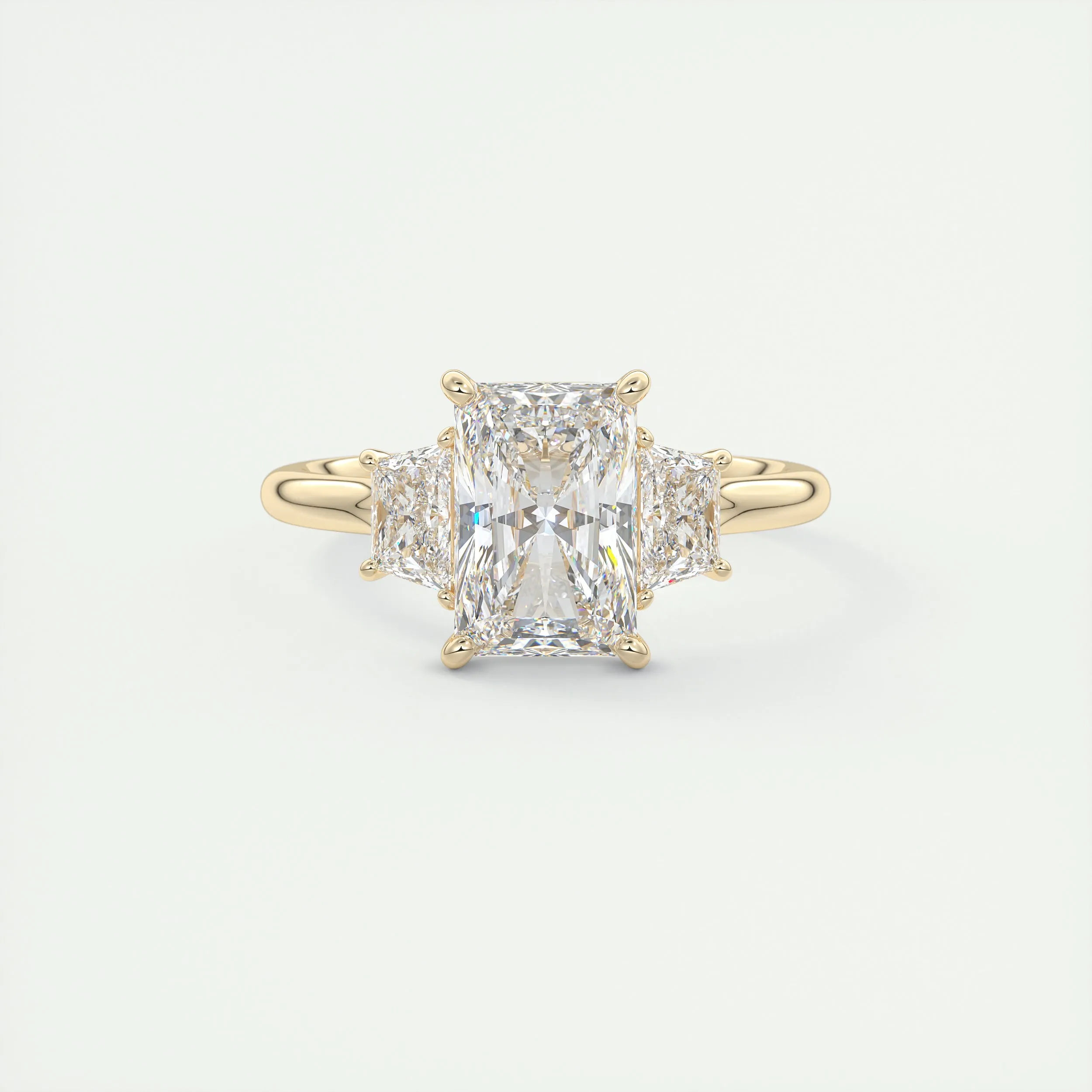 Plunge Three Stone | Radiant & Trapezoids