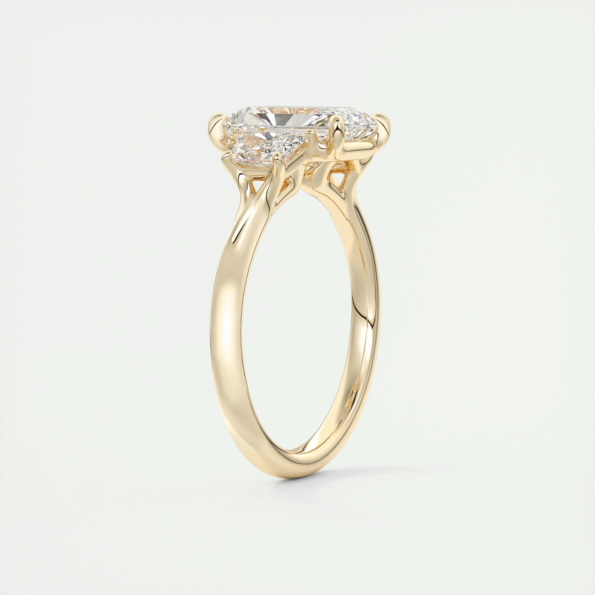 Plunge Three Stone | Radiant & Trapezoids
