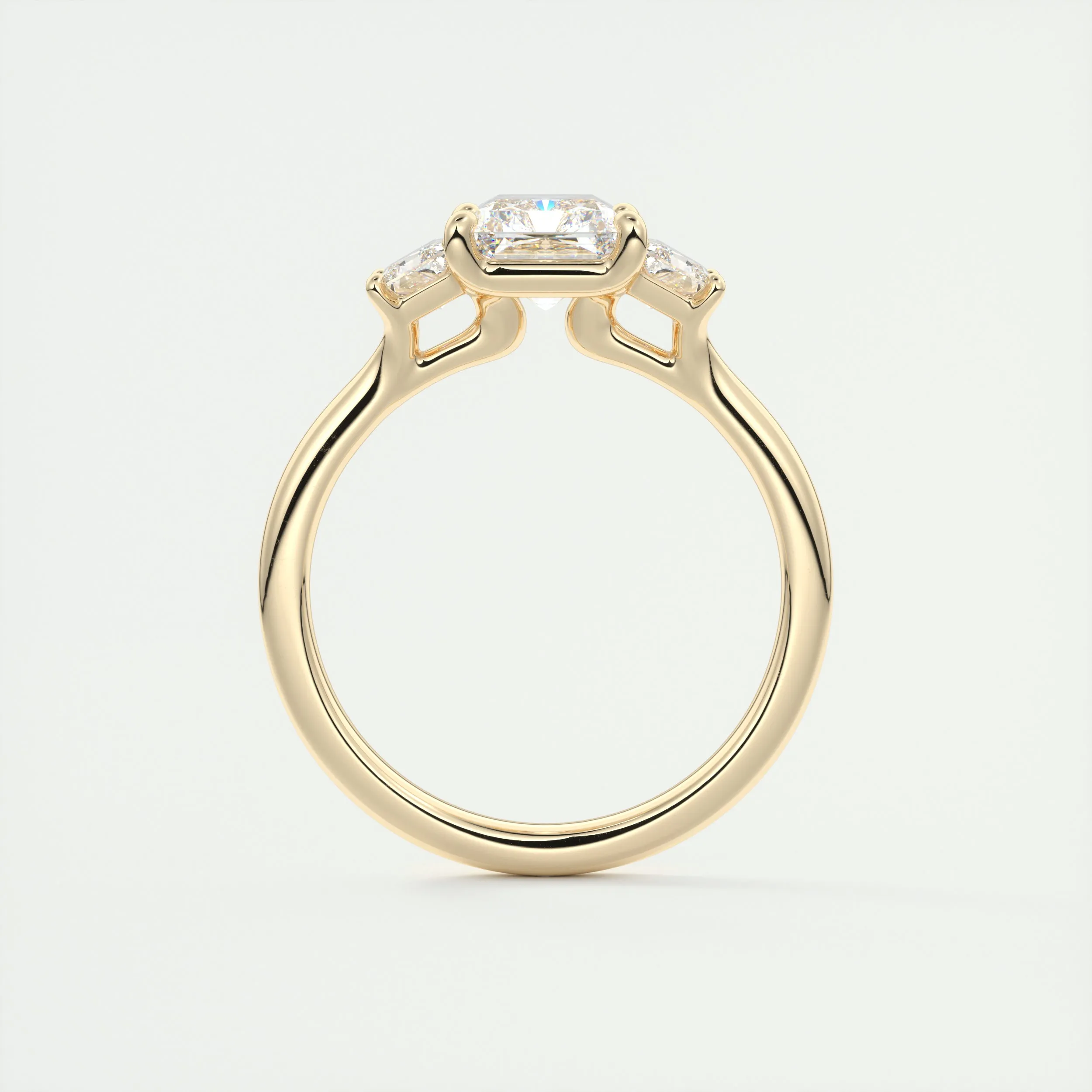 Plunge Three Stone | Radiant & Trapezoids