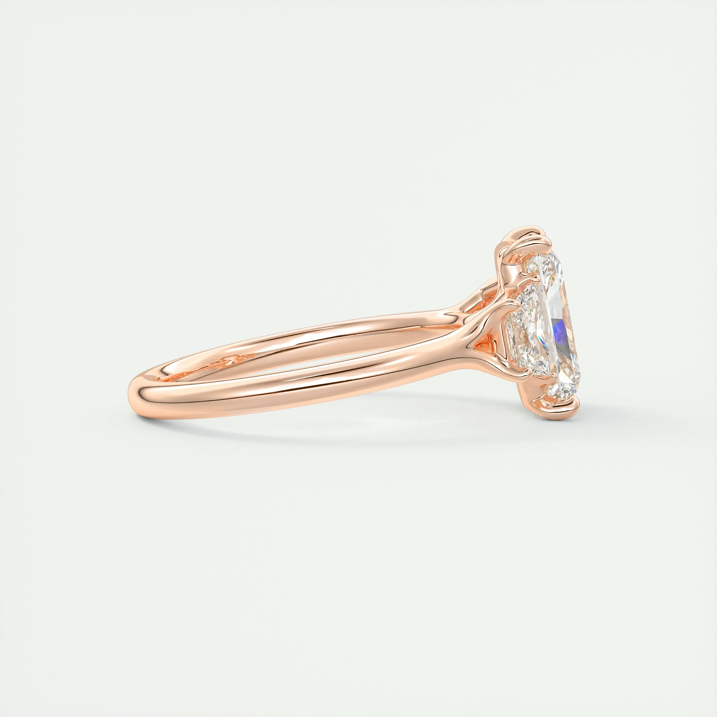 Plunge Three Stone | Radiant & Trapezoids