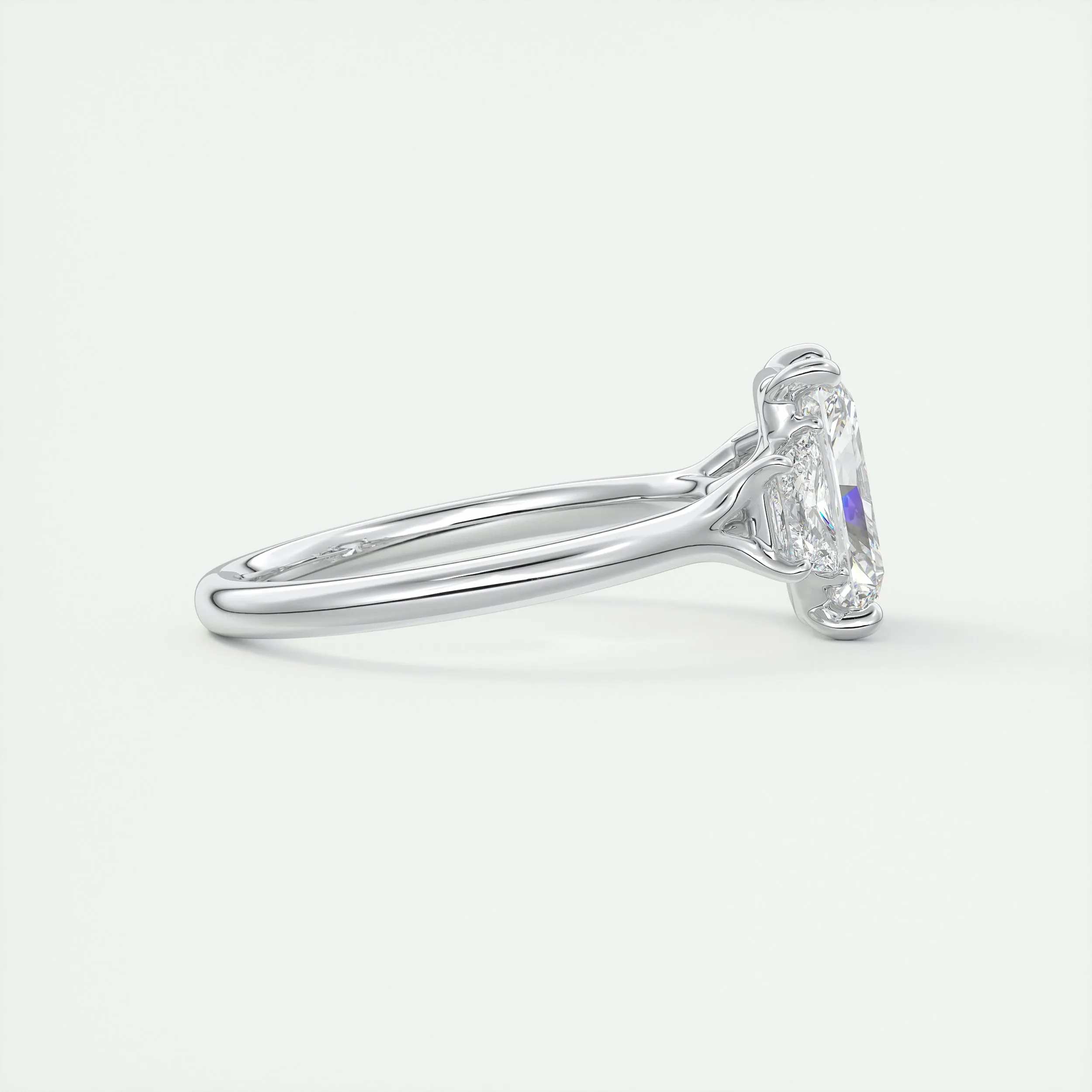 Plunge Three Stone | Radiant & Trapezoids