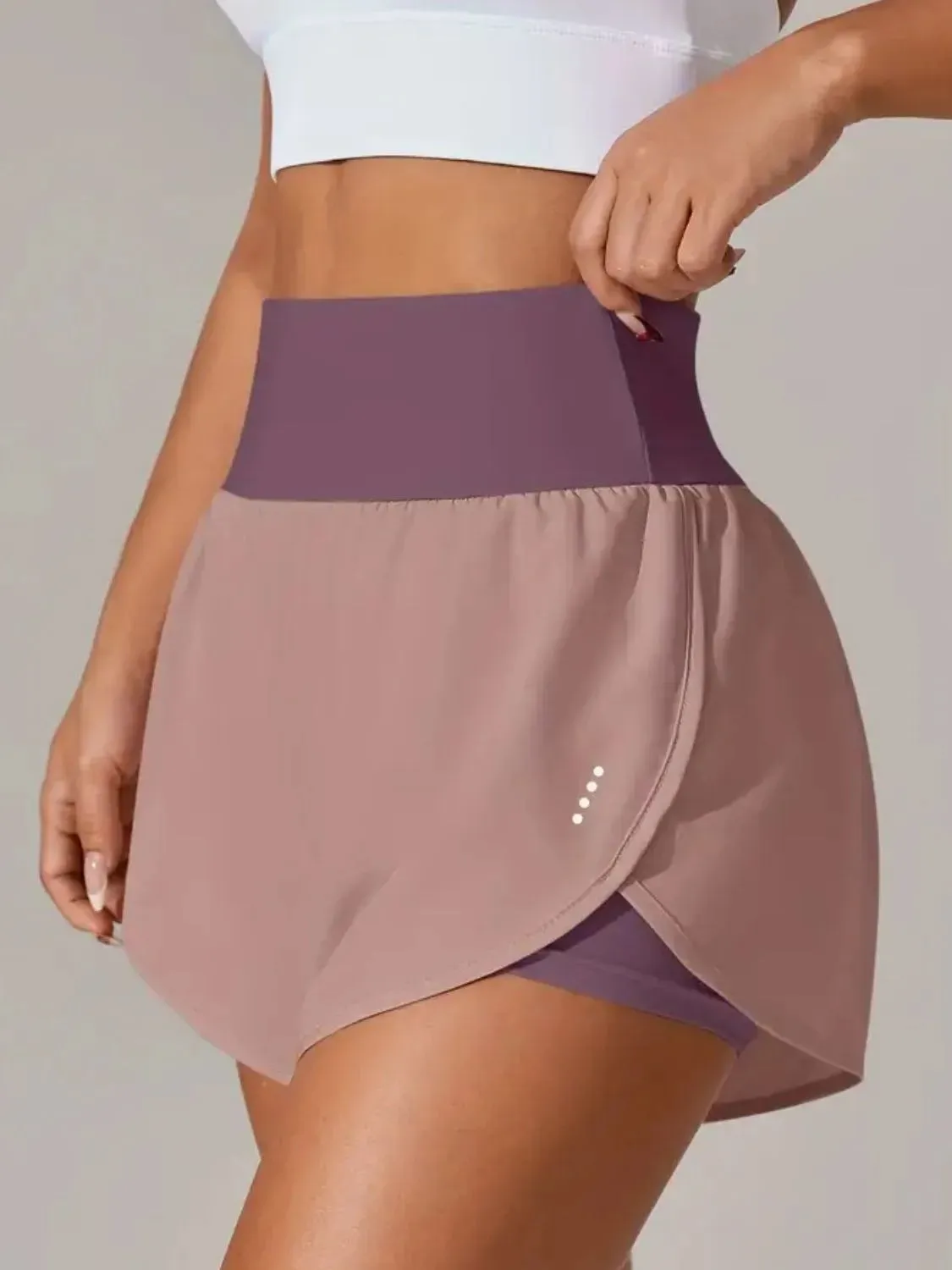 Pocketed High Waist Active Shorts