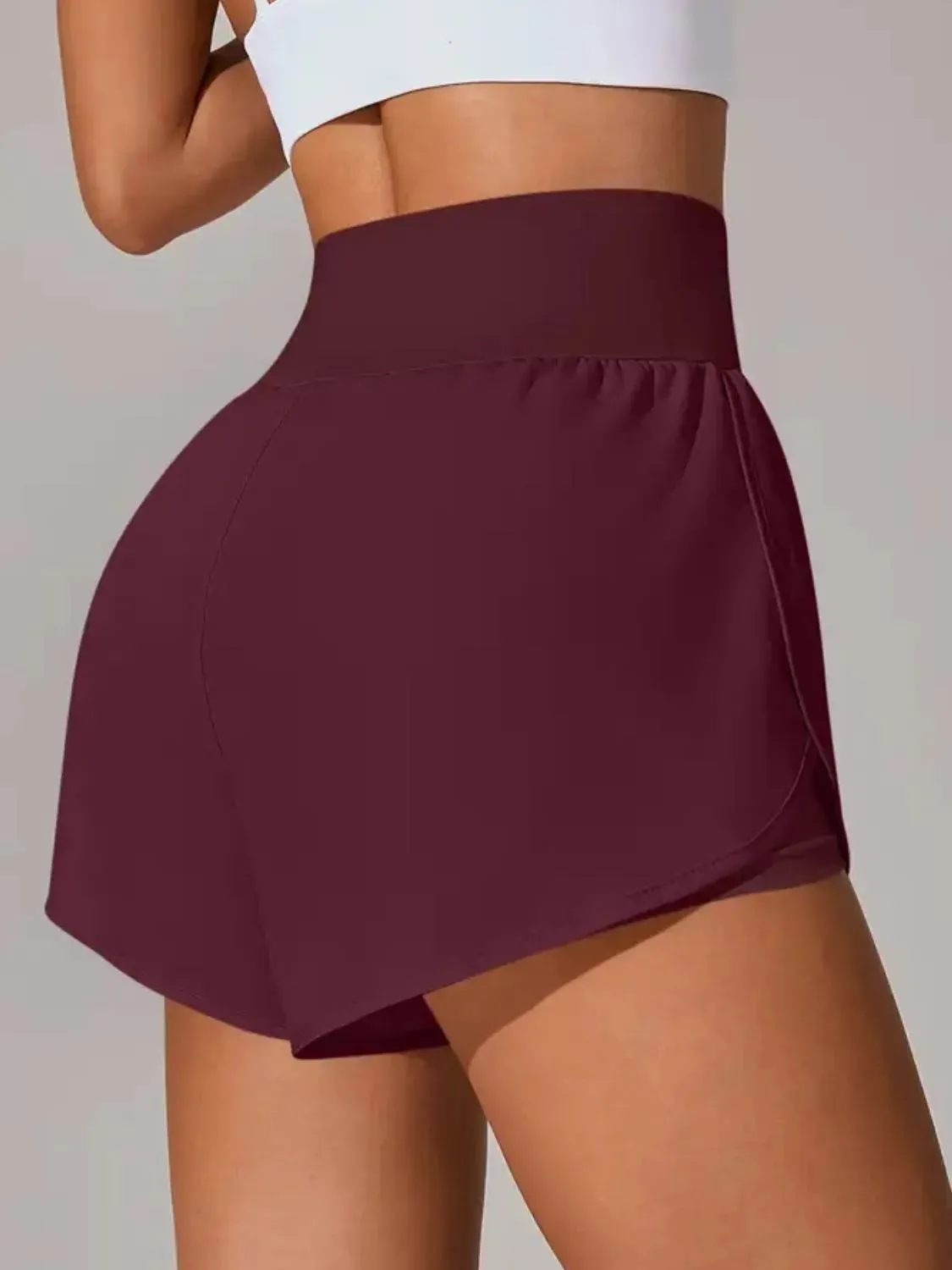 Pocketed High Waist Active Shorts