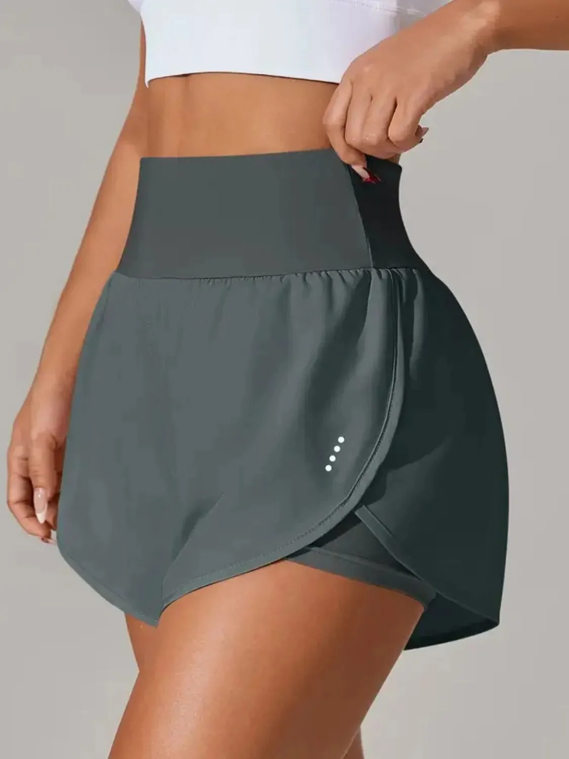 Pocketed High Waist Active Shorts