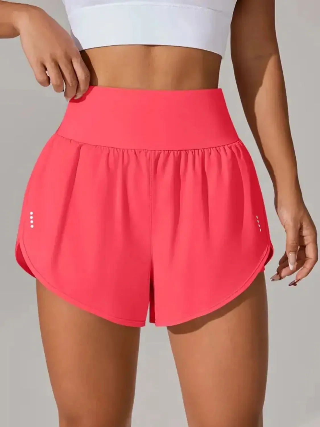 Pocketed High Waist Active Shorts