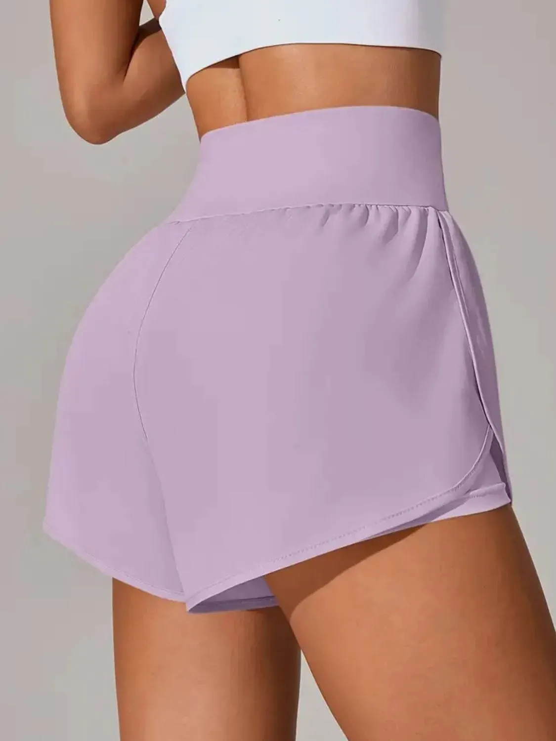 Pocketed High Waist Active Shorts