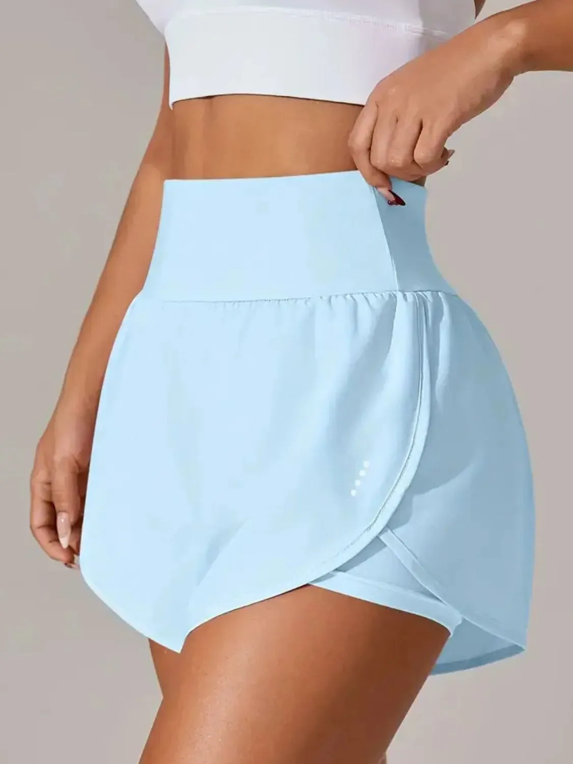 Pocketed High Waist Active Shorts