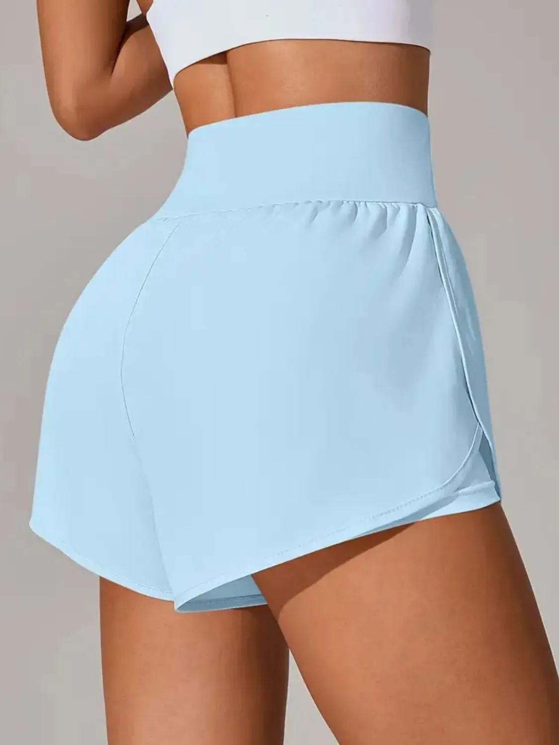 Pocketed High Waist Active Shorts