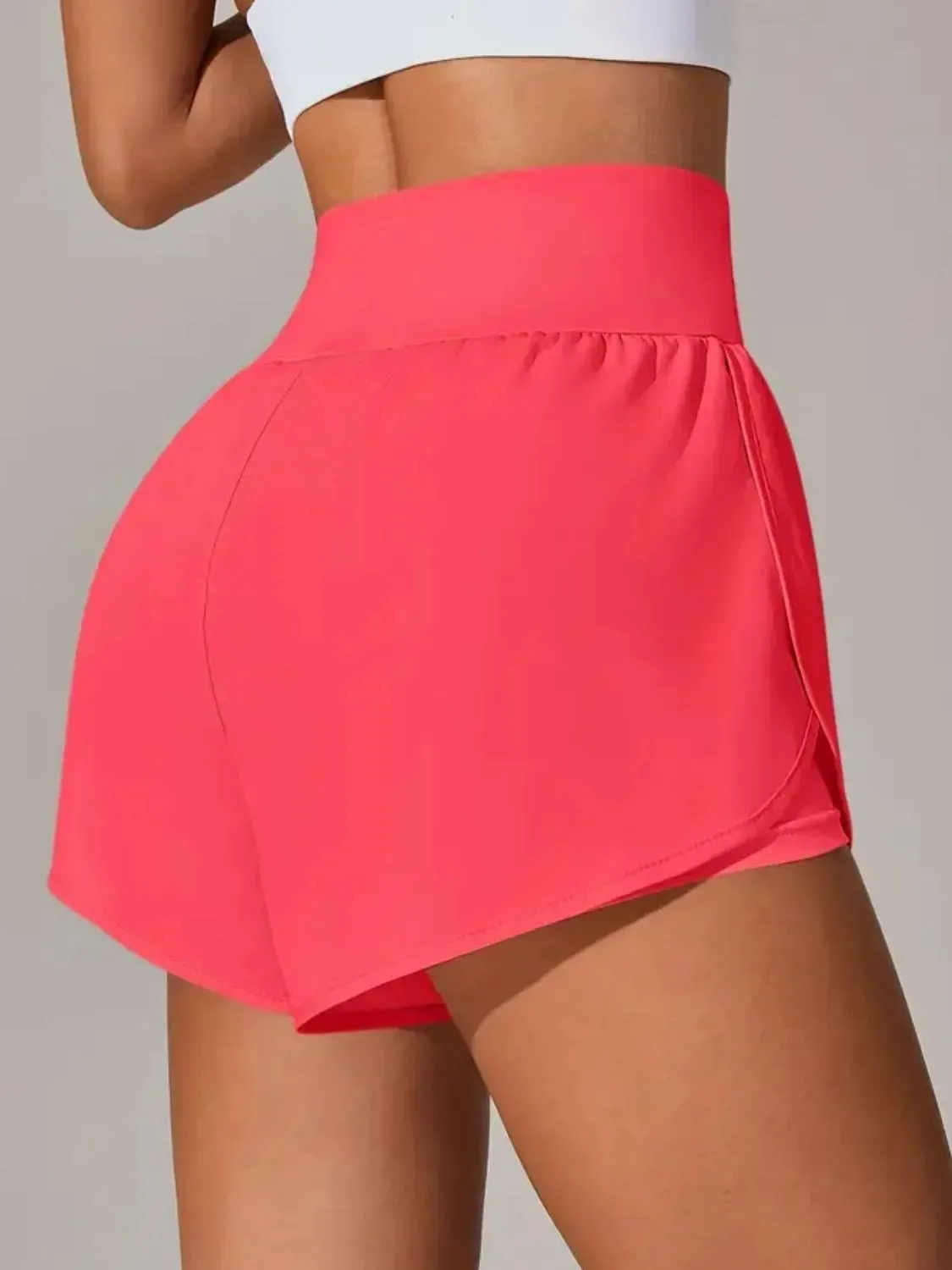 Pocketed High Waist Active Shorts