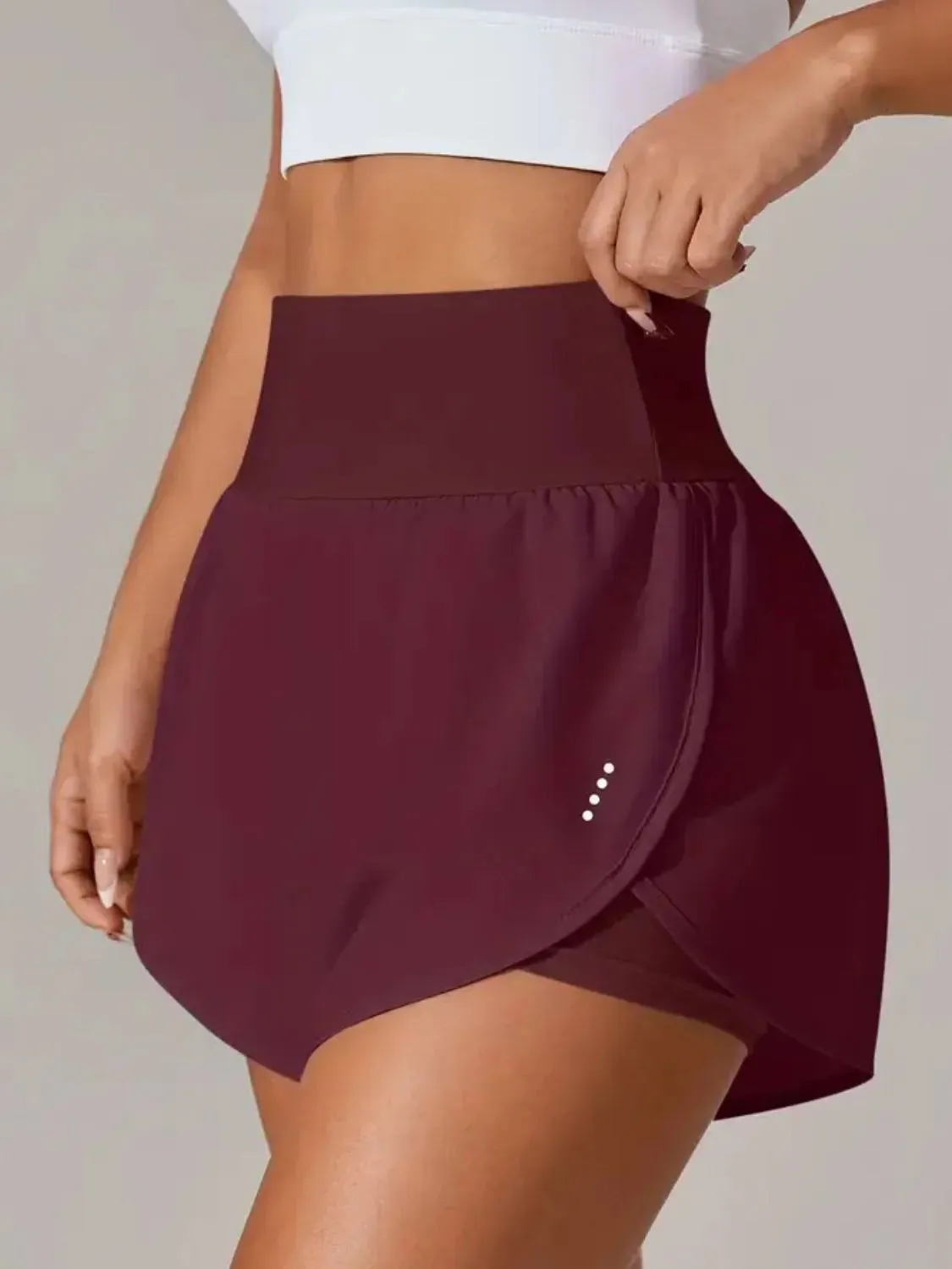 Pocketed High Waist Active Shorts
