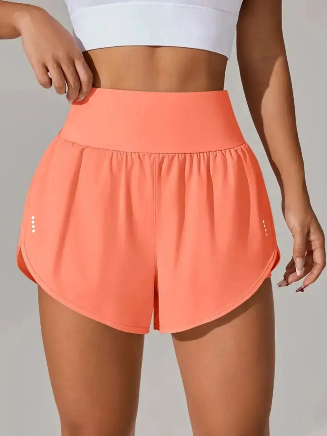 Pocketed High Waist Active Shorts