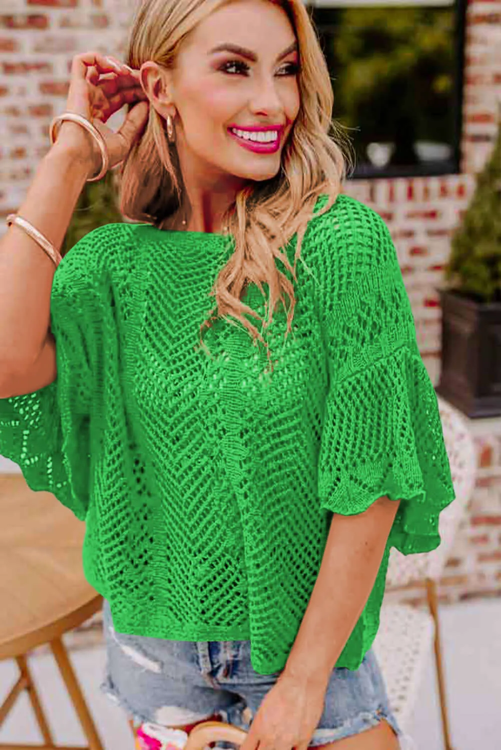 POINT OF GRACE SWEATER (vivid green)