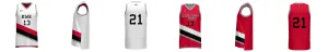 Portland Blazers Reversible 3HP V Neck Basketball Singlet Design Your Own Custom