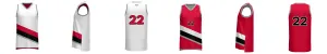 Portland Blazers Reversible 3HP V Neck Basketball Singlet Design Your Own Custom