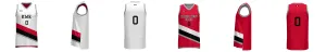Portland Blazers Reversible 3HP V Neck Basketball Singlet Design Your Own Custom