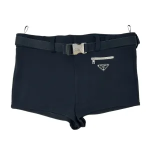 Prada Black Logo Buckle Shorts