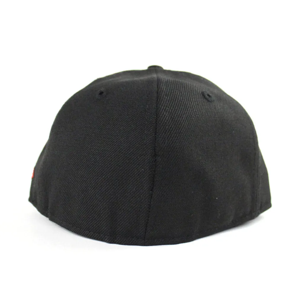 Praying Hands New Era 59Fifty Fitted Hat (Black Red Gray Under Brim)