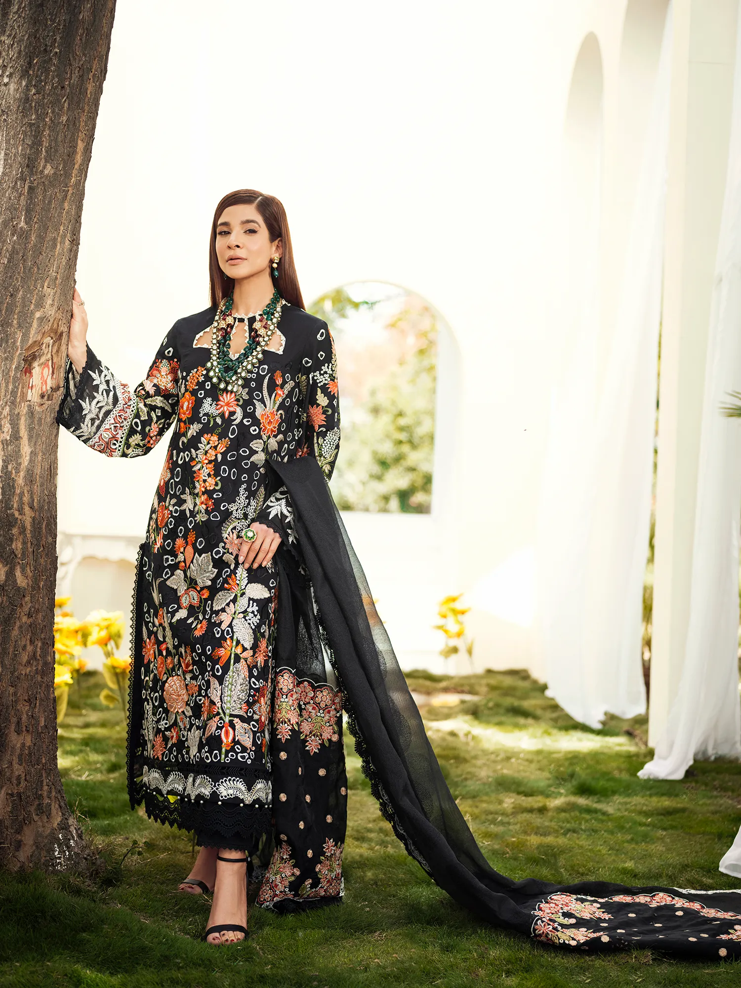 Premium Black Floral Salwar Kameez Pakistani Eid Dress