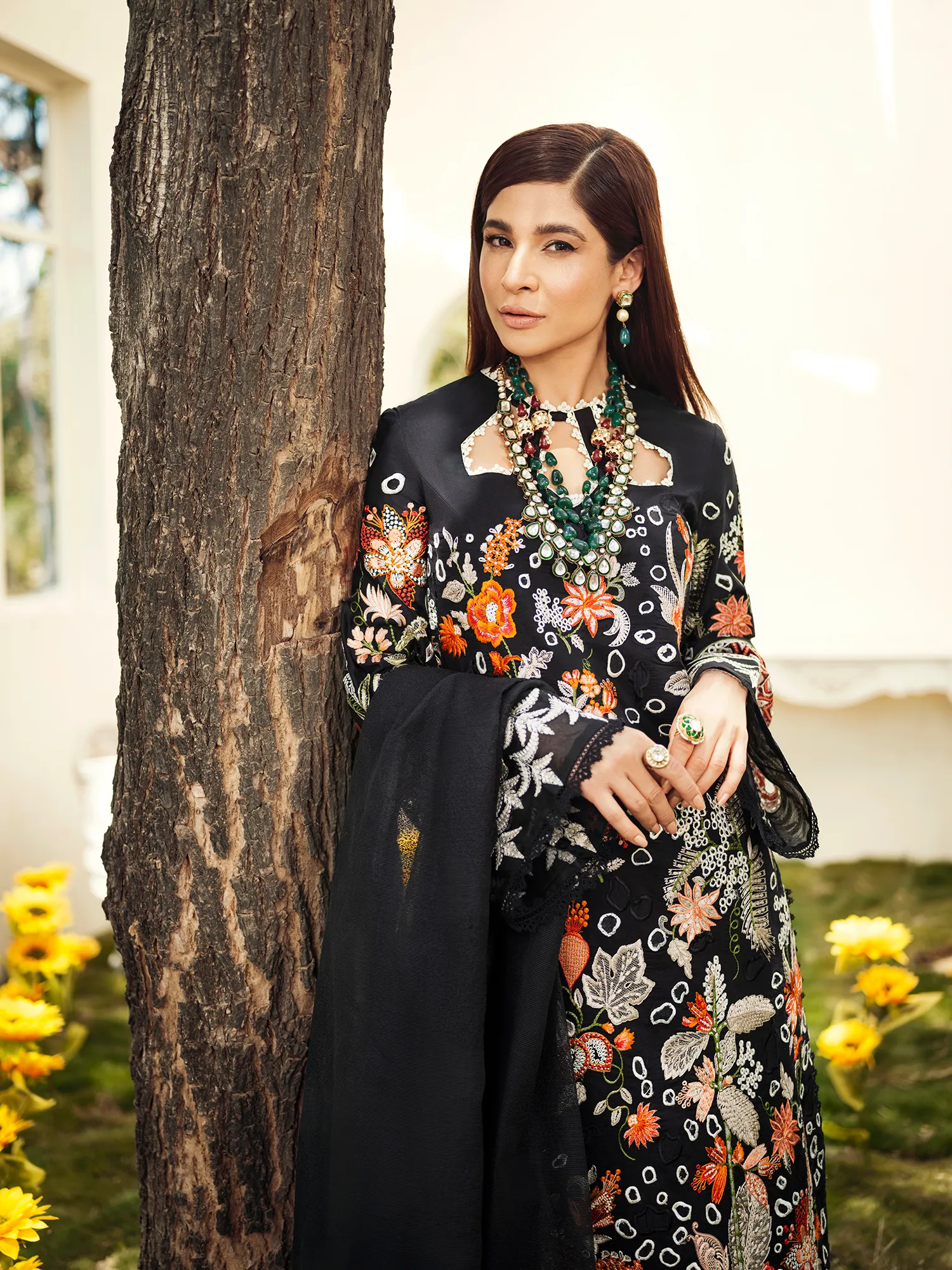 Premium Black Floral Salwar Kameez Pakistani Eid Dress