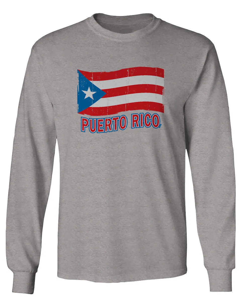 Puerto Rico Flag Boricua Puerto Rican Nuyorican Pride mens Long sleeve t shirt