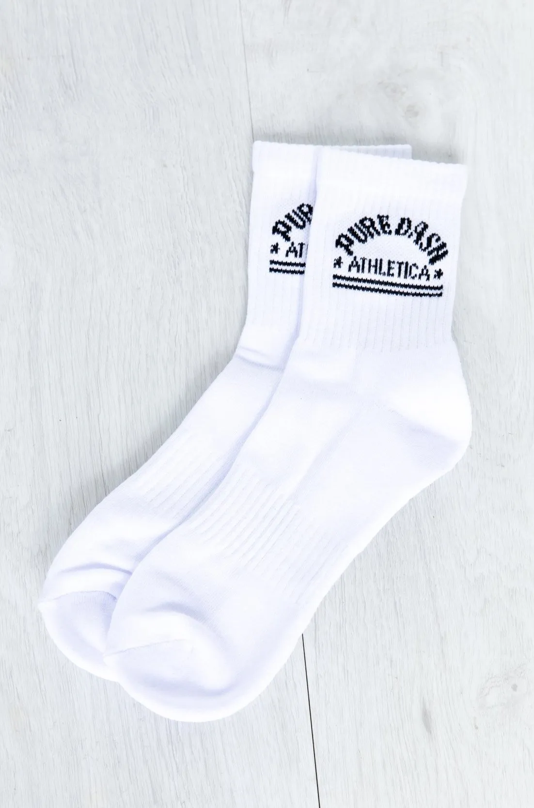 Pure Dash Crew Socks - Black/White