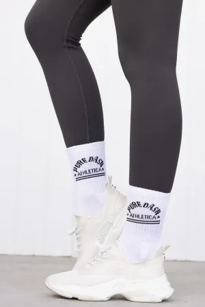 Pure Dash Crew Socks - Black/White