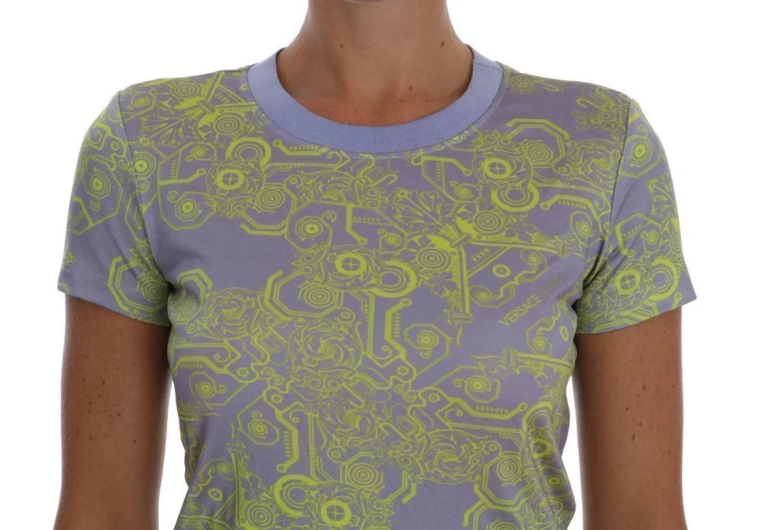 Purple Stretch Motive Blouse Top