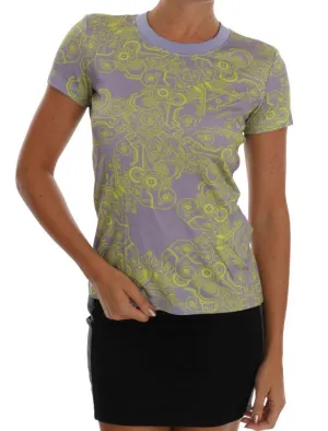 Purple Stretch Motive Blouse Top