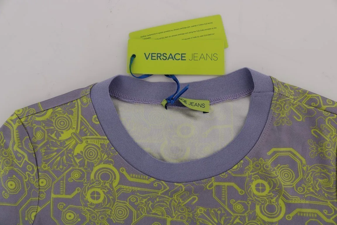 Purple Stretch Motive Blouse Top