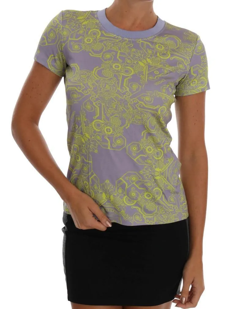 Purple Stretch Motive Blouse Top