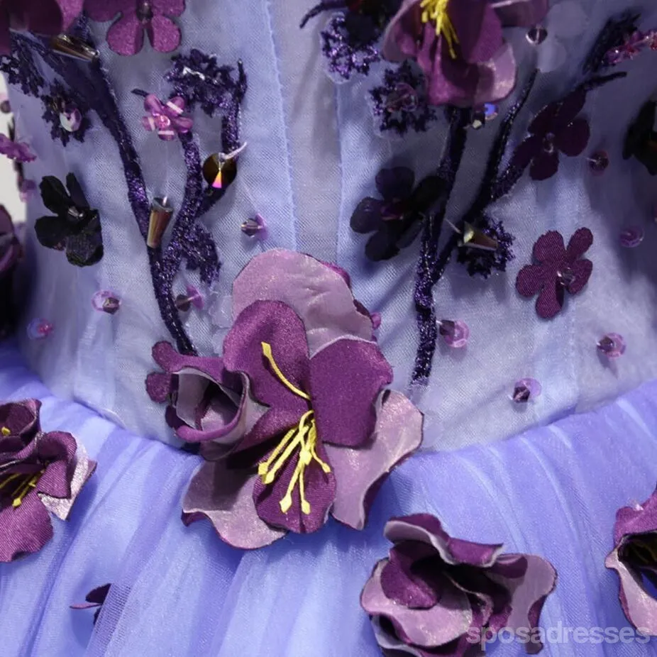 Purple V Neckline Two Straps Beaded Homecoming Prom Dresses, Cheap Cocktail Dresses, CM212