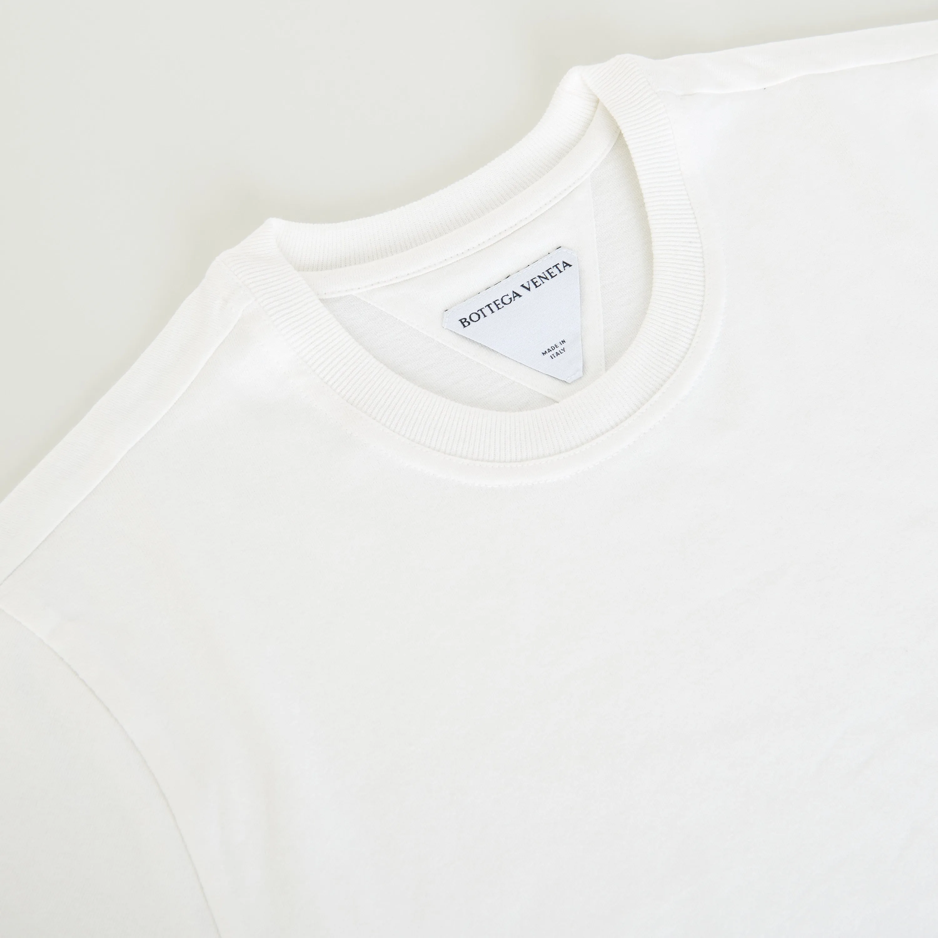"Sunrise" Light Crewneck T-shirt In Chalk White Cotton