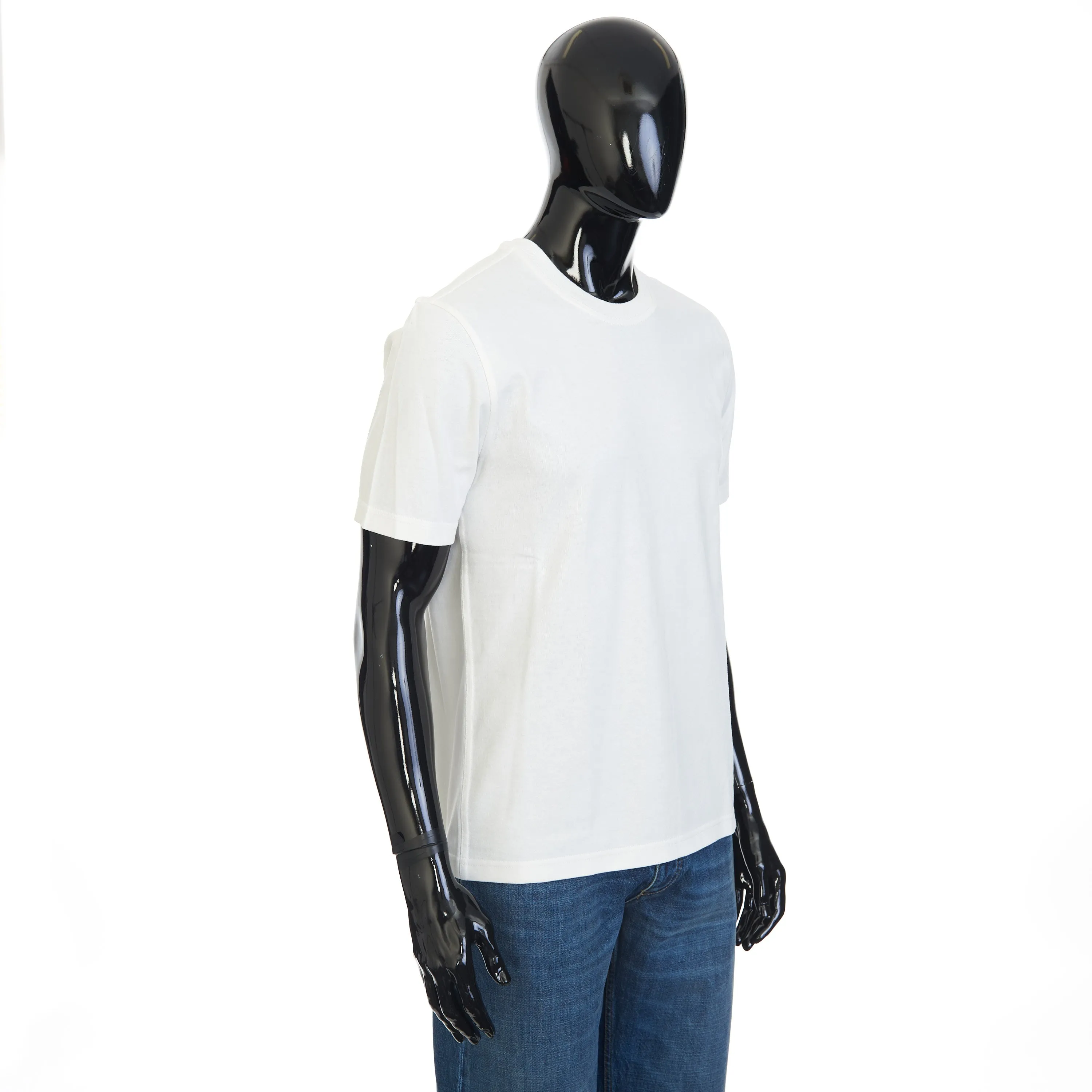 "Sunrise" Light Crewneck T-shirt In Chalk White Cotton