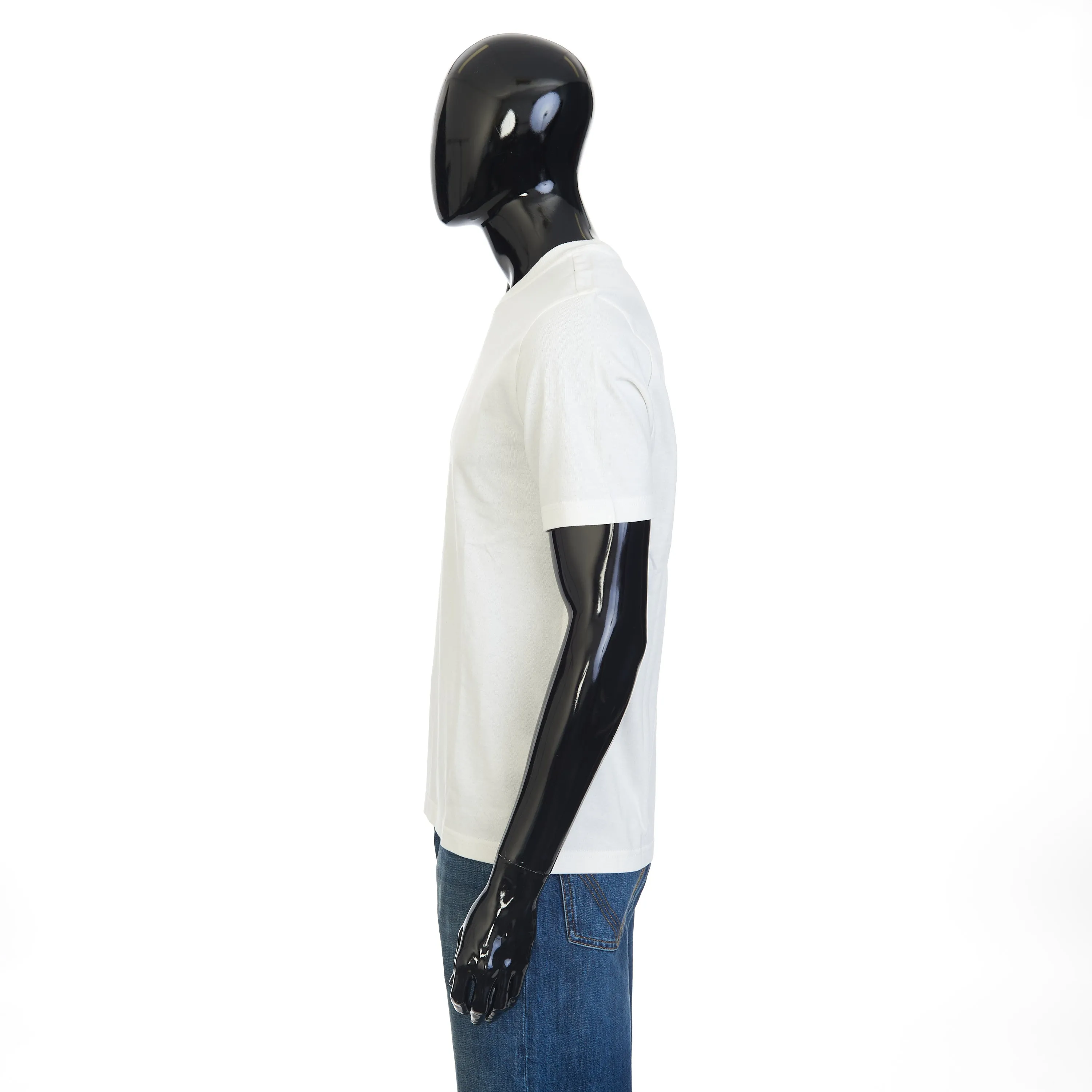 "Sunrise" Light Crewneck T-shirt In Chalk White Cotton