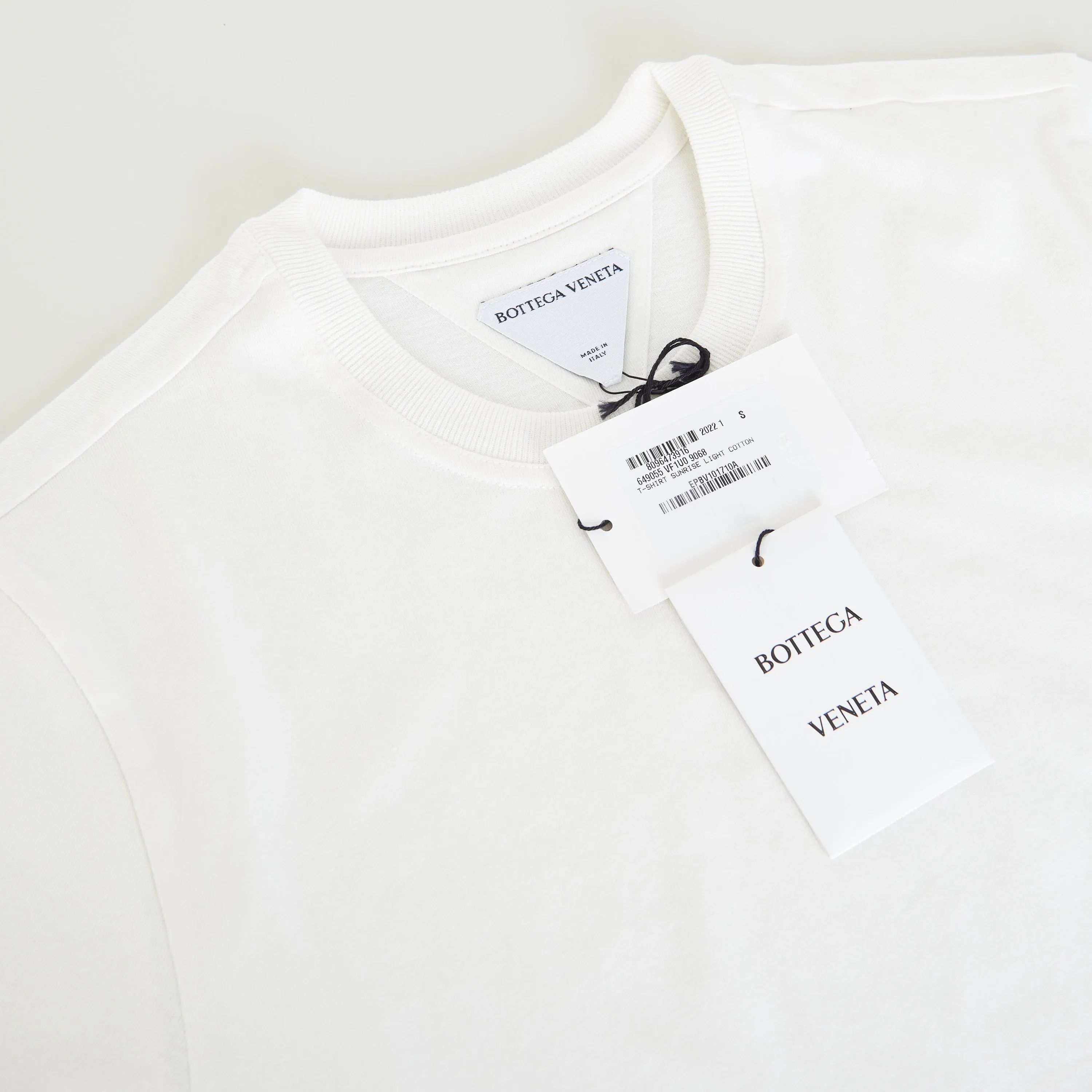 "Sunrise" Light Crewneck T-shirt In Chalk White Cotton