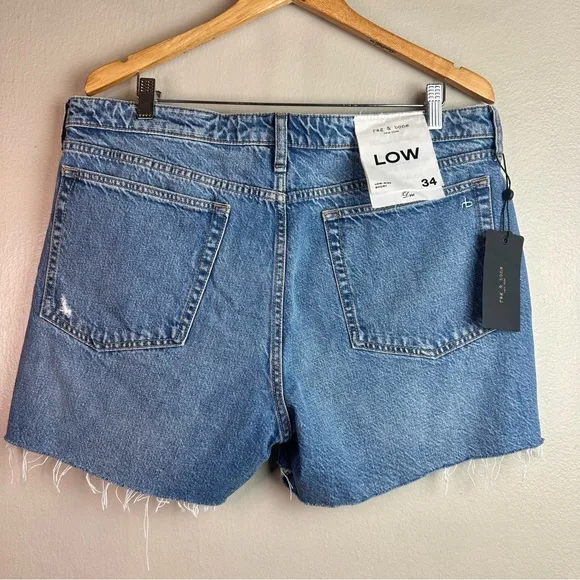 Rag &amp; Bone Dre Low-Rise Original Boyfriend Jean Shorts in color Clean Peony Sz30