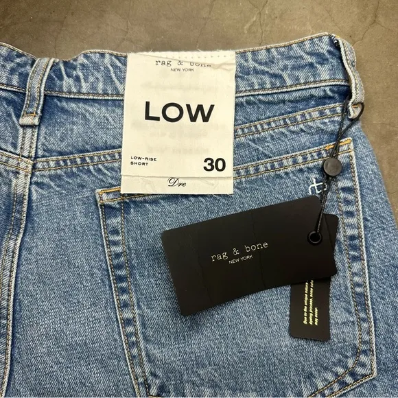 Rag &amp; Bone Dre Low-Rise Original Boyfriend Jean Shorts in color Clean Peony Sz30