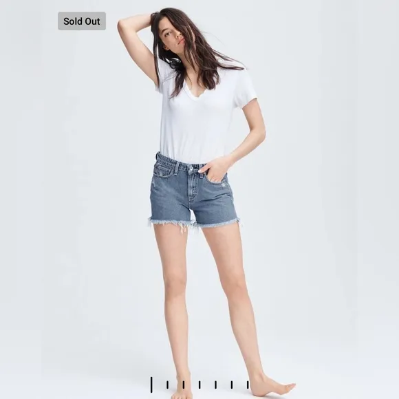 Rag &amp; Bone Dre Low-Rise Original Boyfriend Jean Shorts in color Clean Peony Sz30